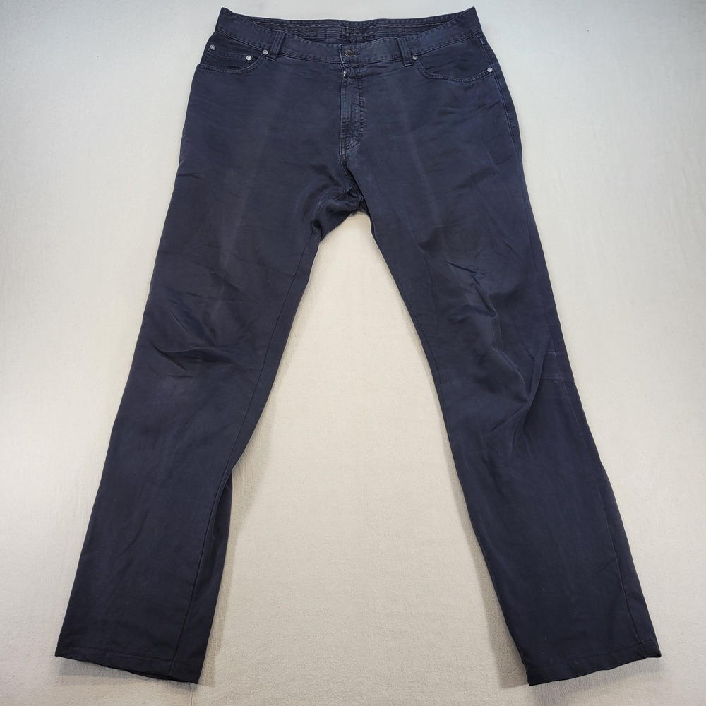 Ermenegildo Zegna Pants Mens 36 Navy Blue Straight Leg Cotton Made in Italy